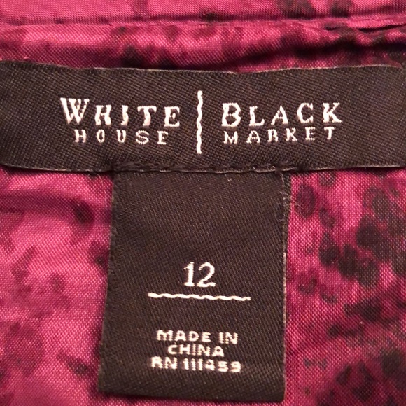 White House Black market WHBM, black white silver tweed skirt size 12 - Picture 4 of 5